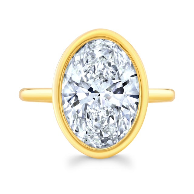 Oval North South Bezel Set Diamond Rind
