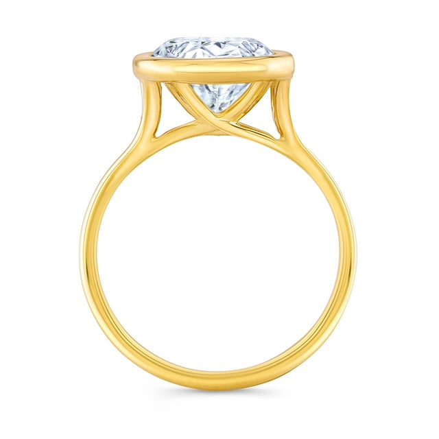 Oval North South Bezel Set Diamond Rind