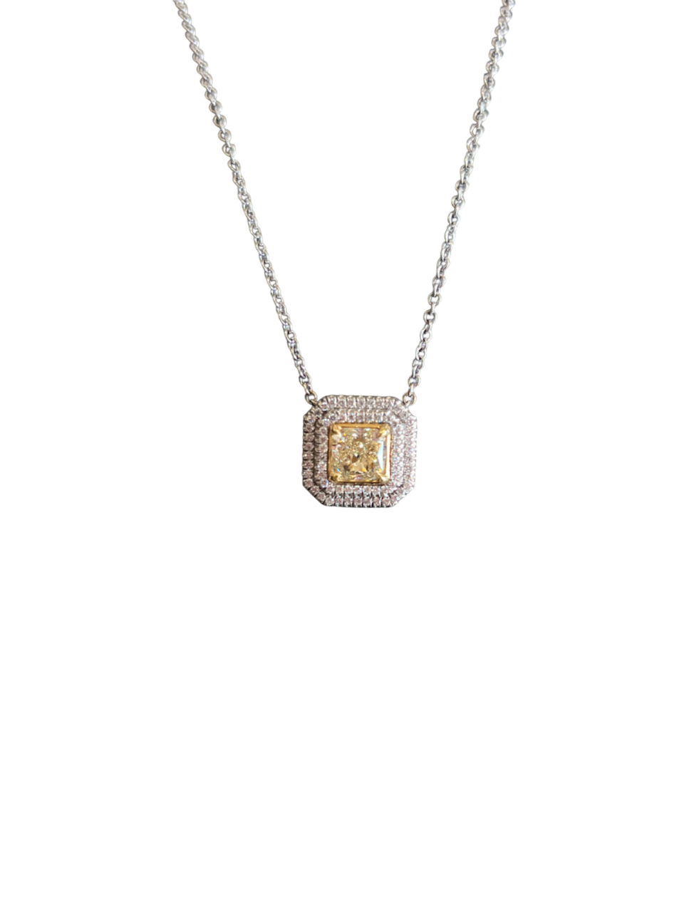 Fancy Yellow Diamond Necklace